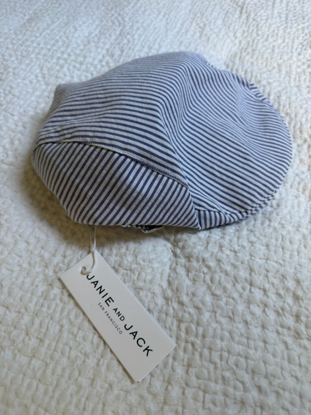 Janie and Jack Blue and White Striped Cap